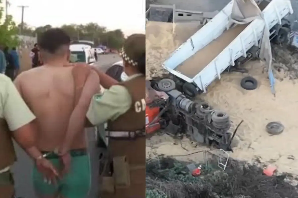 El conductor del camión fue detenido en calzoncillos, Captura