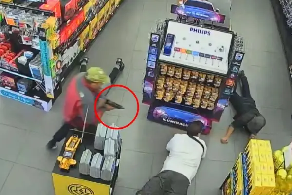 Imágenes del asalto con la subametralladora ,24 horas (TVN)