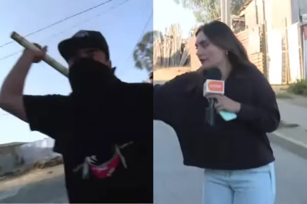 Momento de la amenaza al equipo de Chilevisión ,Captura de pantalla 