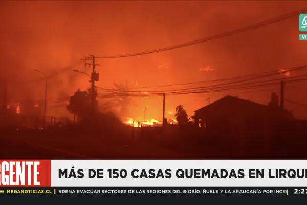 Incendio en el sur de Chile ,Captura de pantalla