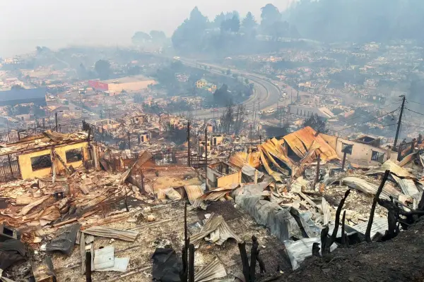 Cerca de 9 mil viviendas fueron afectadas por el incendio ,red X