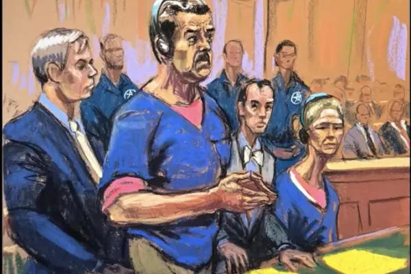    ,Bocetos audiencia Nicolás Maduro Cilia Flores - Tribunal NY