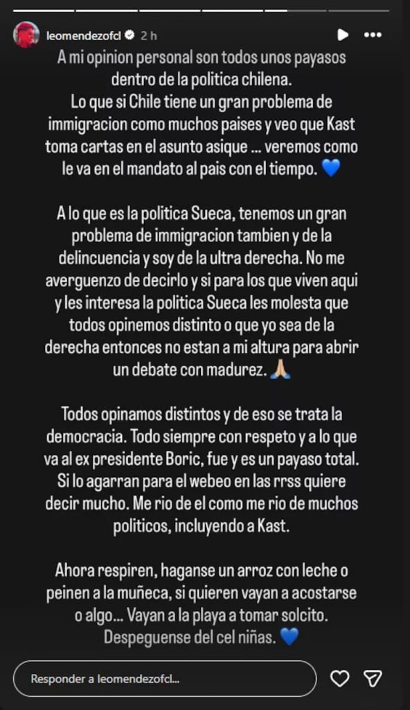 Leo Méndez Jr. confiesa ser de ''ultraderecha'' - Leo Méndez Jr. | Instagram