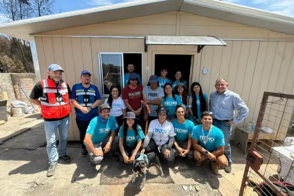TECHO-Chile entrega las primeras viviendas de emergencia a familias afectadas por incendios en Ñuble y Biobío ,Cedida