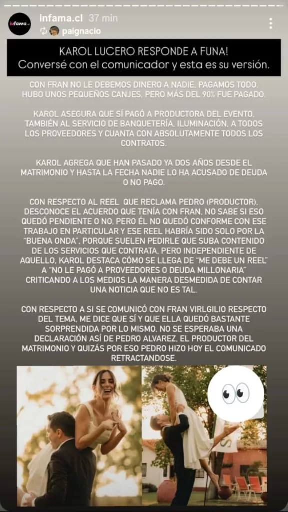 Karol Lucero responde a supuesta nueva ''funa'' - Karol Lucero | Instagram