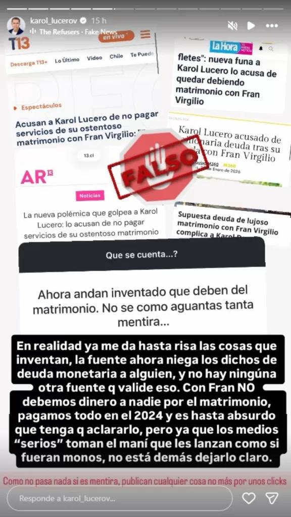 La respuesta de Karol Lucero a su nueva ''funa'' - Pablo Candia | Instagram