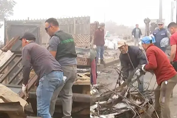 Reos ayudando a damnificados en Punta de Parra ,Captura | Mega