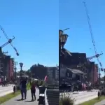 Grúa de construcción cayó en Puerto Varas, Captura