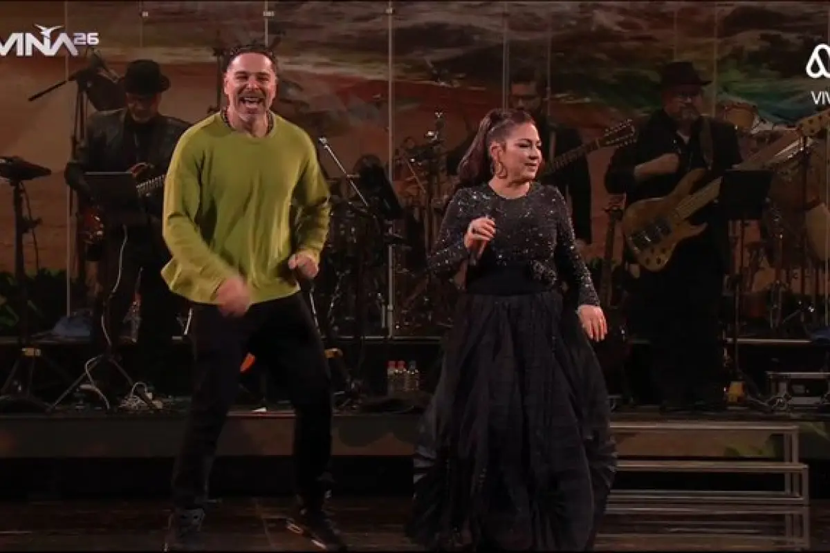 Neme bailando con Gloria Estefan en Viña 2026, Captura | Mega 