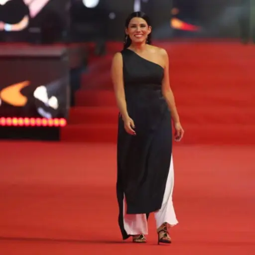 Paula Escobar sobre la alfombra roja de Viña 2026 ,red X