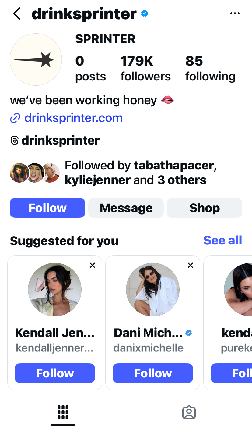 Instagram de Sprinter - Redes Sociales