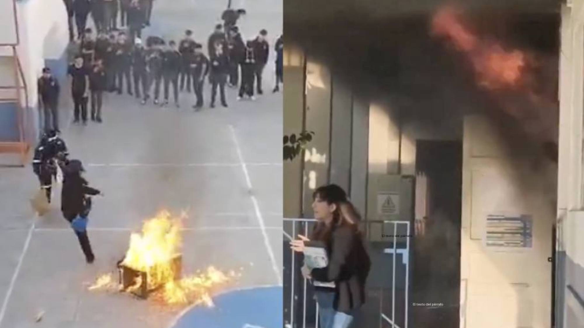 EMERGENCIA | Encapuchados queman Liceo Lastarria: impactantes videos se hacen viral