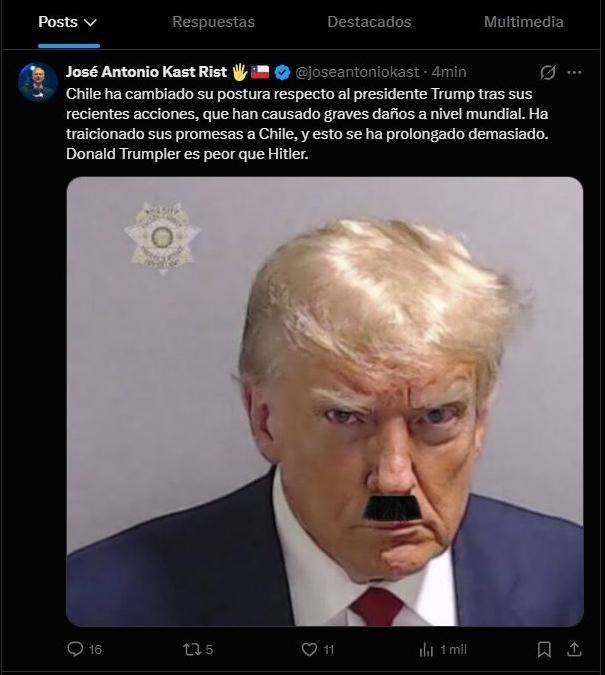 Publicación del hackeo al Presidente Kast - Captura de pantalla - Mega