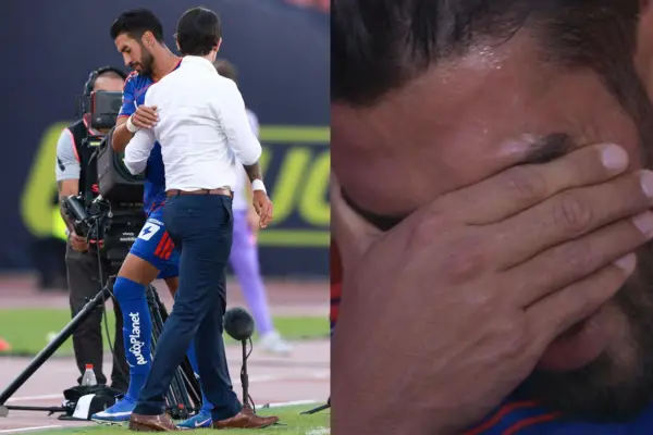 Lucero salió lesionado a los 7 minutos ,Captura