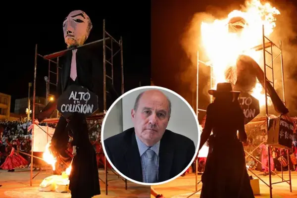 Muñeco de Jorge Quiroz fue quemado en Valparaíso ,Captura | X