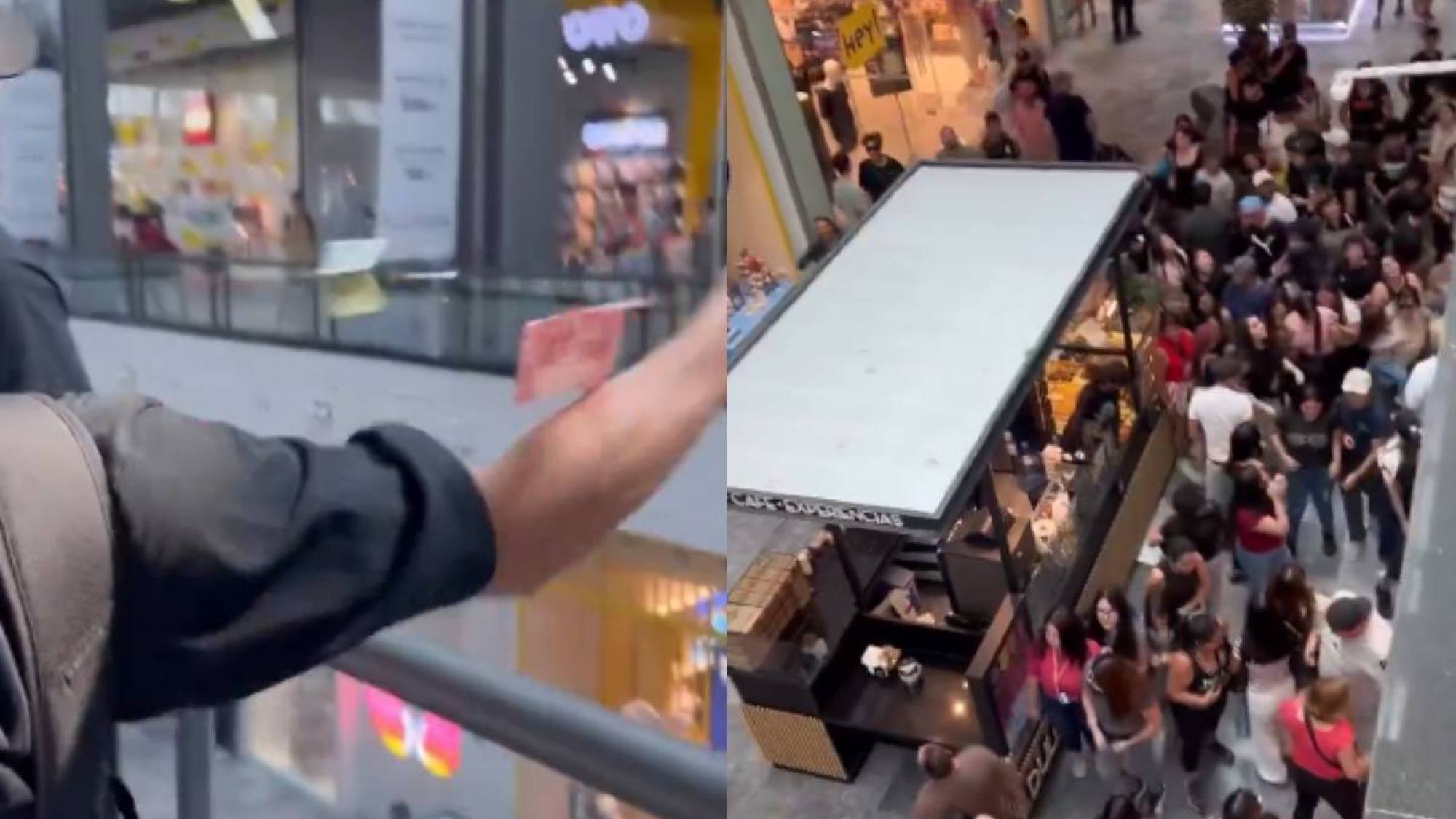 Influencer que regaló plata dejó la grande en Mall Plaza Vespucio: personas resultaron lesionadas