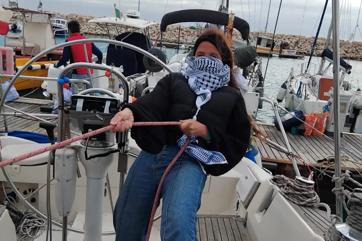 Carolina Eltit en Flotilla Sumud rumbo a Gaza, Cedida