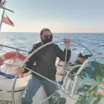 Carolina Eltit Pilotando rumbo a Gaza, Cedida