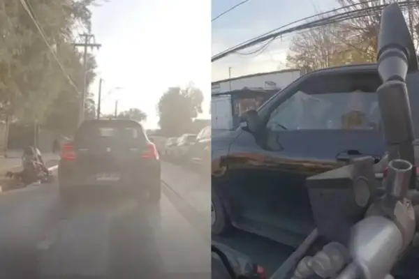 Cobarde atropello a mujer con su hijo en coche en Quilicura ,Captura de redes sociales