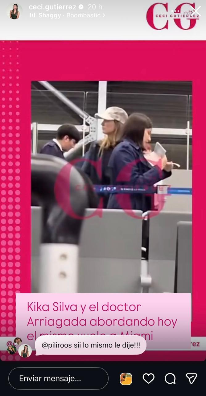 Kika Silva en el aeropuerto de Santiago - Captura de Instagram | Cecilia Gutiérrez