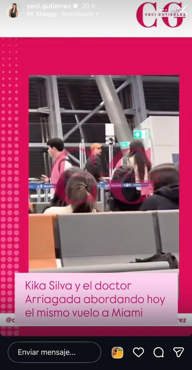 Kika Silva y Cristián Arriagada en el Aeropuerto de Santiago - Captura de Instagram | Cecilia Gutiérrez