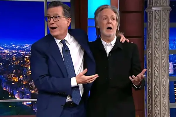 Paul McCartney y Stephen Colbert  ,Yahoo News
