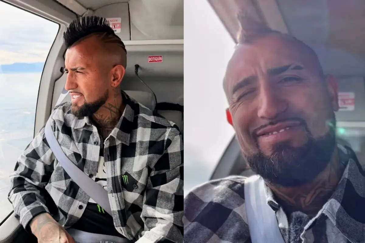 Vidal sobrevolando Santiago en helicóptero ,Instagram