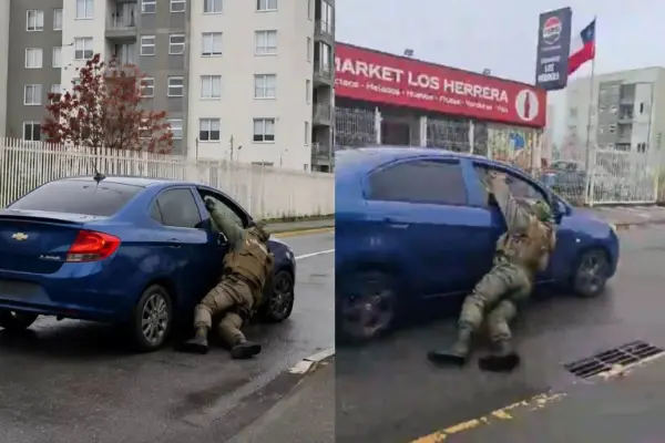 Carabinero arrastrado por vehículo en Chiguayante ,Captura | Bío Bío Chile