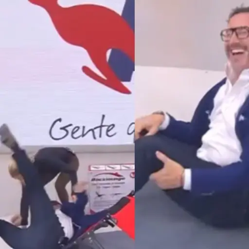 Eduardo Fuentes sufrió divertido percance ,Captura