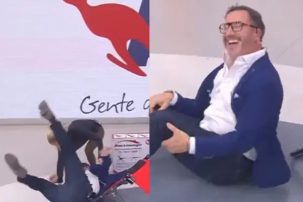 Eduardo Fuentes sufrió divertido percance ,Captura