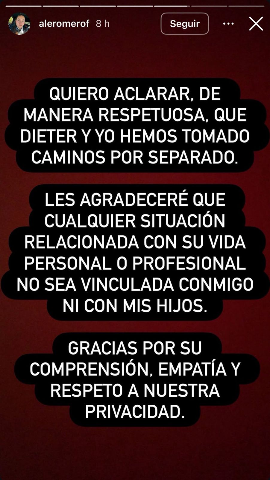 Historia de Ale Romero - Captura de pantalla