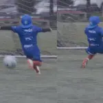 Miguelito perdiéndose un gol con el arco vacío , Captura | Selección Chilena de creadores de contenido
