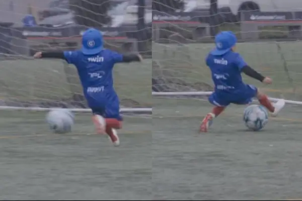 Miguelito perdiéndose un gol con el arco vacío  ,Captura | Selección Chilena de creadores de contenido
