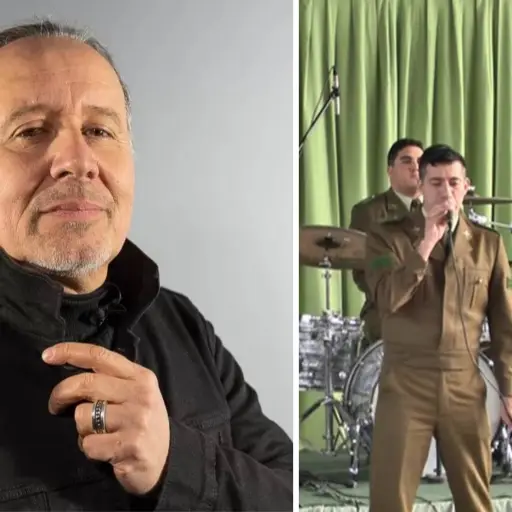 Miguel Tapia junto a la Small Band de Carabineros ,Montaje LH