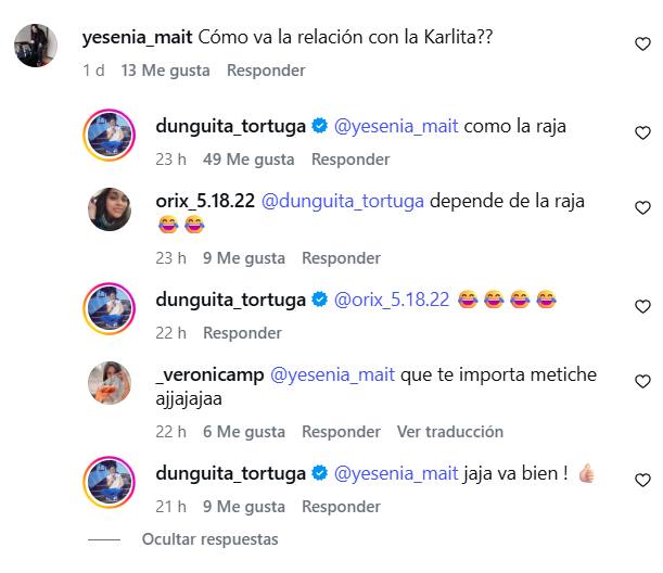 Comentario de Dunga en Instagram - Captura de pantalla