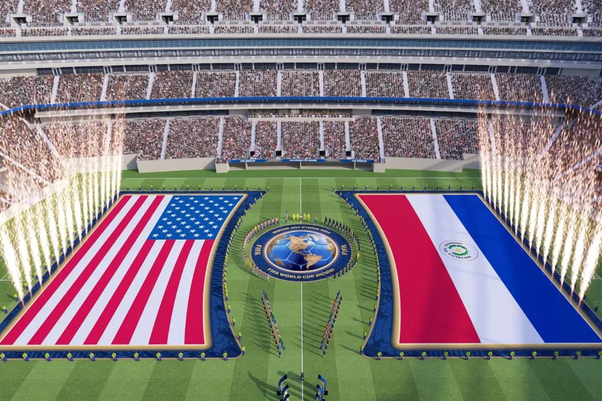 Así se verá desde lo alto la ceremonia de himnos, Instagram