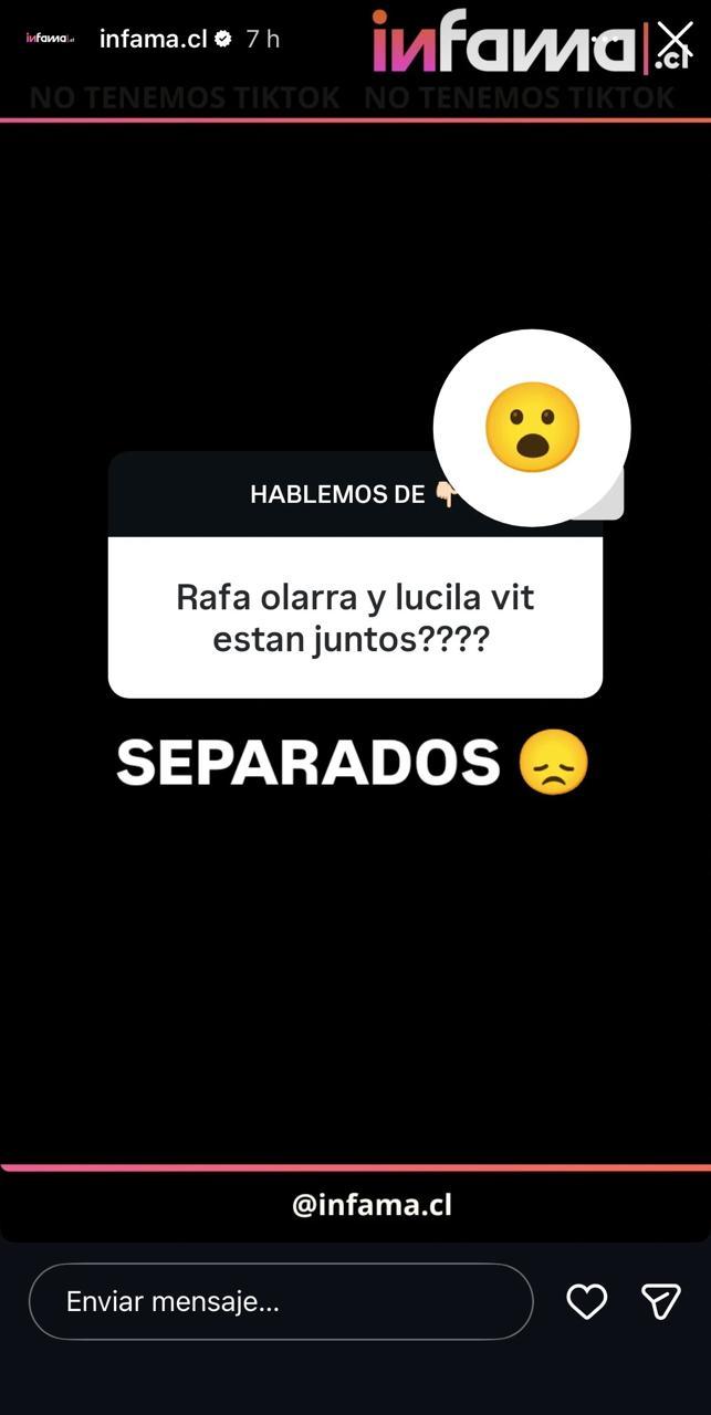 Quiebre entre Lucila Vit y Rafael Olarra - Infama | Instagram