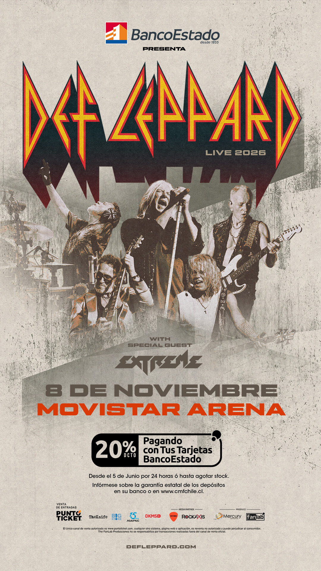 Def Leppard y Extreme en Chile  - Cedida