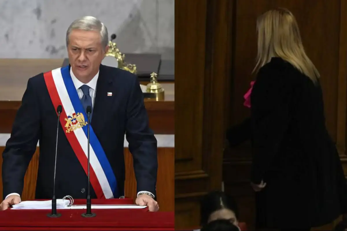 Pamela Jiles se retiró del salón plenario en pleno discurso de Kast, Captura de redes sociales
