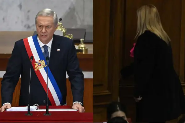 Pamela Jiles se retiró del salón plenario en pleno discurso de Kast ,Captura de redes sociales
