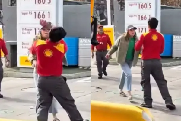 Mujer agredió a trabajadores de servicentro de Las Condes ,Captura de redes sociales
