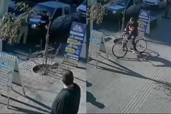 Carabinero en retiro baleó a ciclista tras discusión vial ,Captura de redes sociales