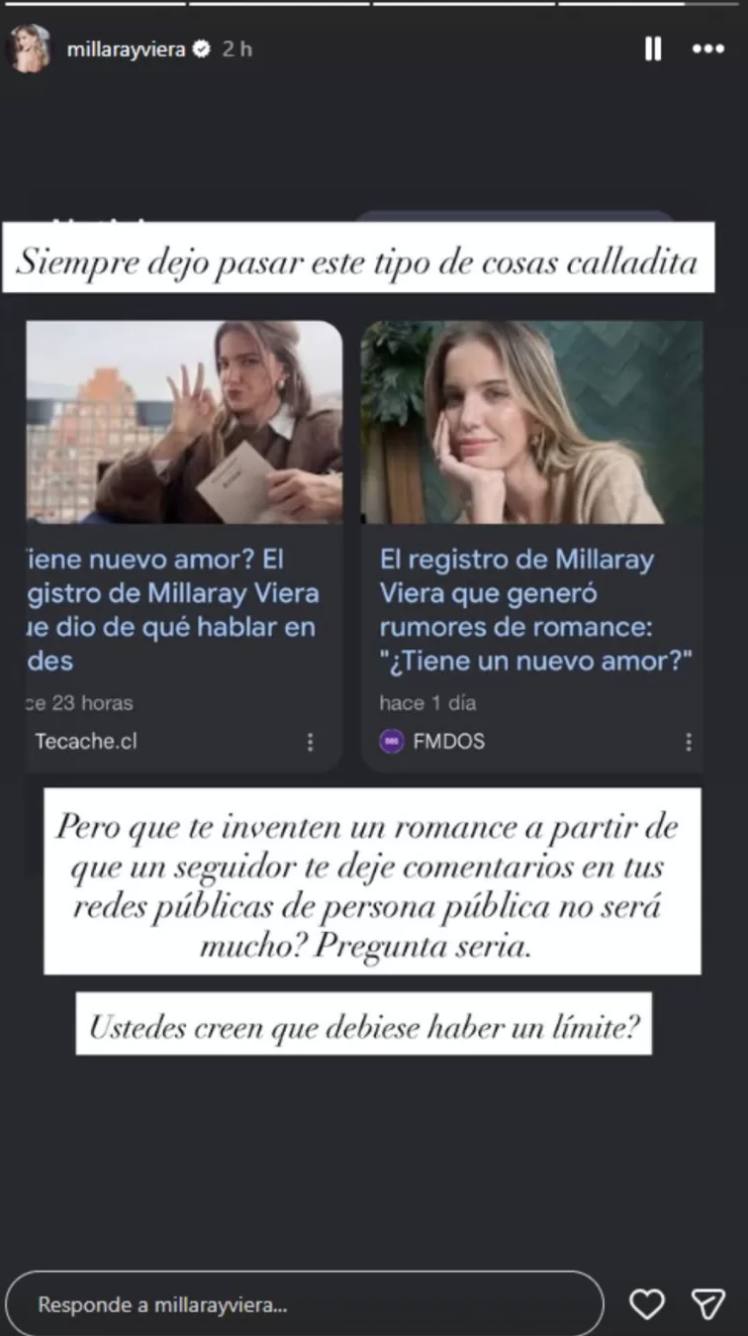 La molestia de Millaray Viera ante rumor de supuesto nuevo romance - Millaray Viera | Instagram