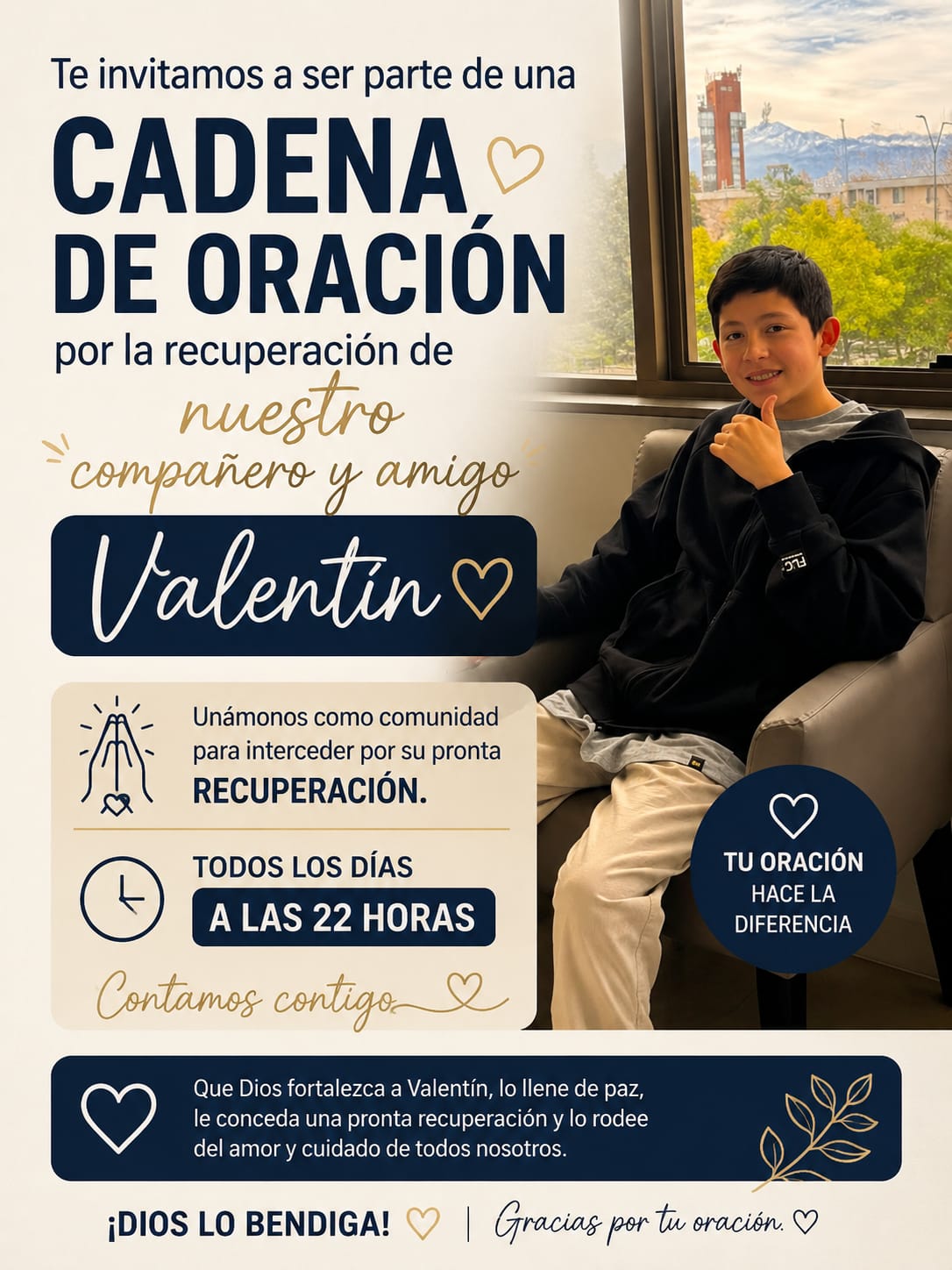 CADENA DE ORACIÓN POR VALENTÍN  - Cedida