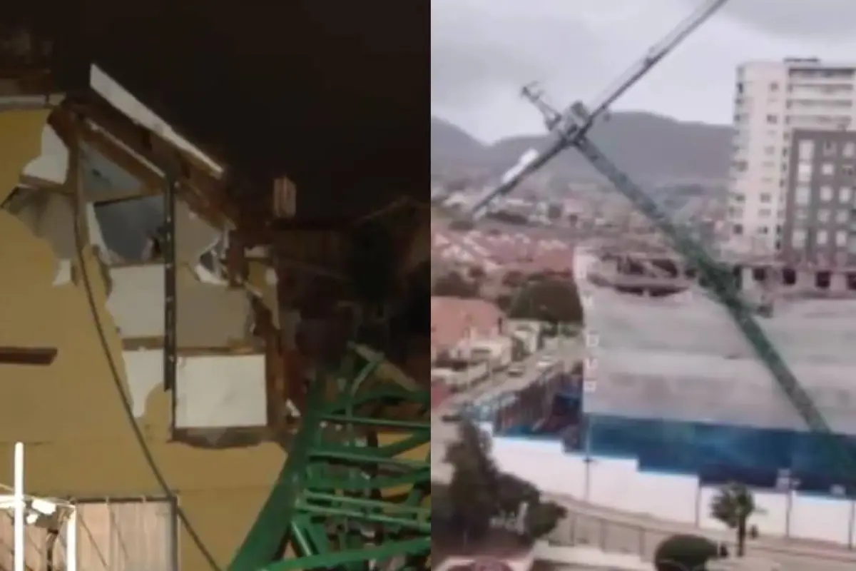Así quedó una de las casas impactadas por grúa en Coquimbo, T13 | Referencial