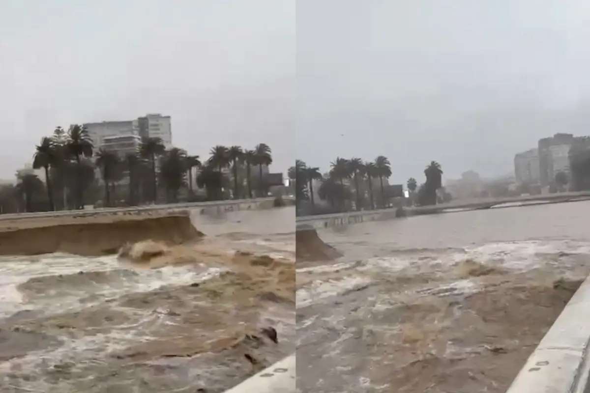 El estero Marga Marga en su máxima capacidad, Captura