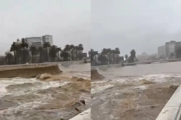 El estero Marga Marga en su máxima capacidad ,Captura