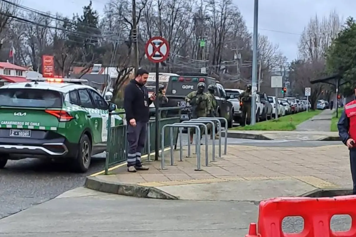 Carabinero baleado en el rostro en Valdivia ,Redes sociales | X