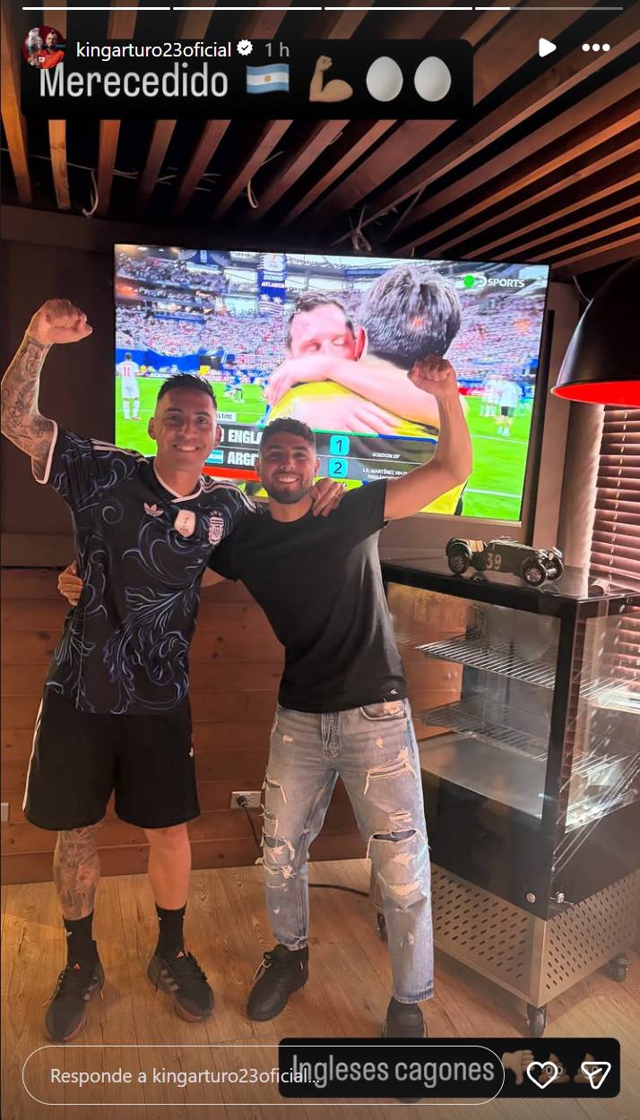 La celebración de Arturo Vidal por el triunfo de Argentina - Arturo Vidal | Instagram