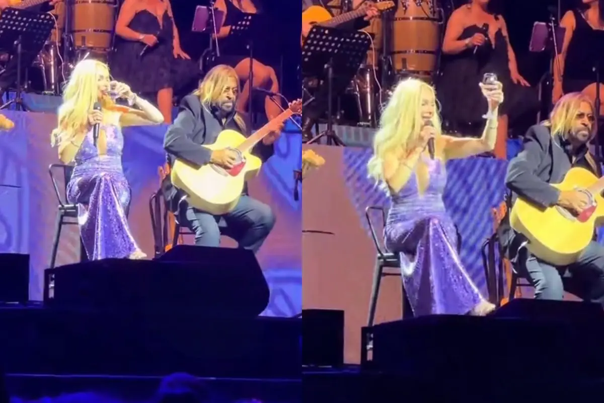 Marisela bebió sobre el escenario, Captura